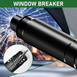 2 Pack Car Safety Hammer Safehammer One Second Window Breaker, Seatbelt Cutter and Glass Breaker Emergency Escape Tool (Black)