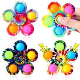 Effacera Fidget Spinners Toys 4 Pack, Fidget Toys for Kids Adults, Bulk Pop Sensory Spinner Toys Stress Relief, ADHD Autism Products for Girls Boys, Kids Birthday Party Favors Classroom Prizes