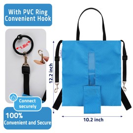 JISUNZON Urine Drainage Bag Holder - Privacy Covers for Wheelchairs, Geri Chairs, Bed Rails, Scooters - Conceals Catheter Line, Nephrostomy Pouches - Clear Window (Blue, Large LX-2000)