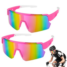 Cycling Glasses for Men and Women, Pack of 2 Quick Glasses Rave, Polarised Cycling Glasses, Sports Sunglasses, UV400 Protection Cycling Glasses for MTB Road Bike Outdoor Sports Cycling