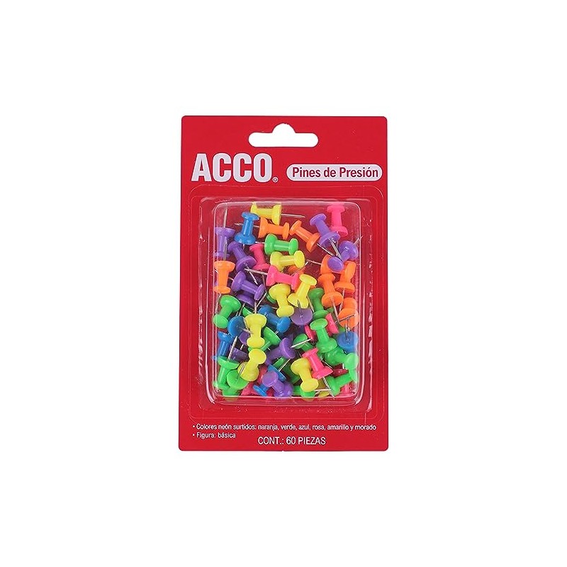 ACCO P4023 Chinchetas para Tablero de Corcho, 60 Pines