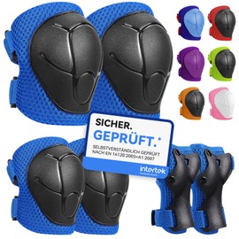 iMoebel Set of 6 Protectors Protector Set, Inline Protective Equipment, Protector Set, Children, Knee Pads, Elbow Pads, Hand Guards, Adjustable for Skating, Scooter, Skateboard