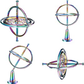 MEZOKUCEL Gyroscope Metal Gyroscope Rotating Balance Balance Flying Toy Movement Body Balance Toy Educational Gift for Adults (Alloy)