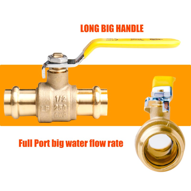 WHK 10 Pack 1/2" Press Propress Ball Valve Pro Press
