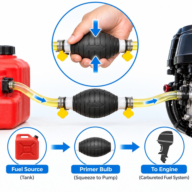 Manual Fuel Hand Primer Pump – One-Way Petrol Diesel Gasoline
