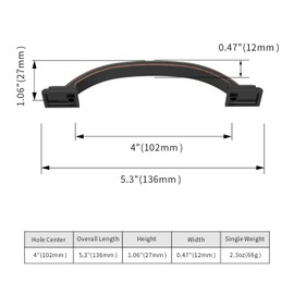 AOOTOCH 10 Pack 4 inch Cabinet Pulls Oil Rubbed Bronze Cabinet Handles Drawer Pulls for Kitchen Cabinet Cupboard