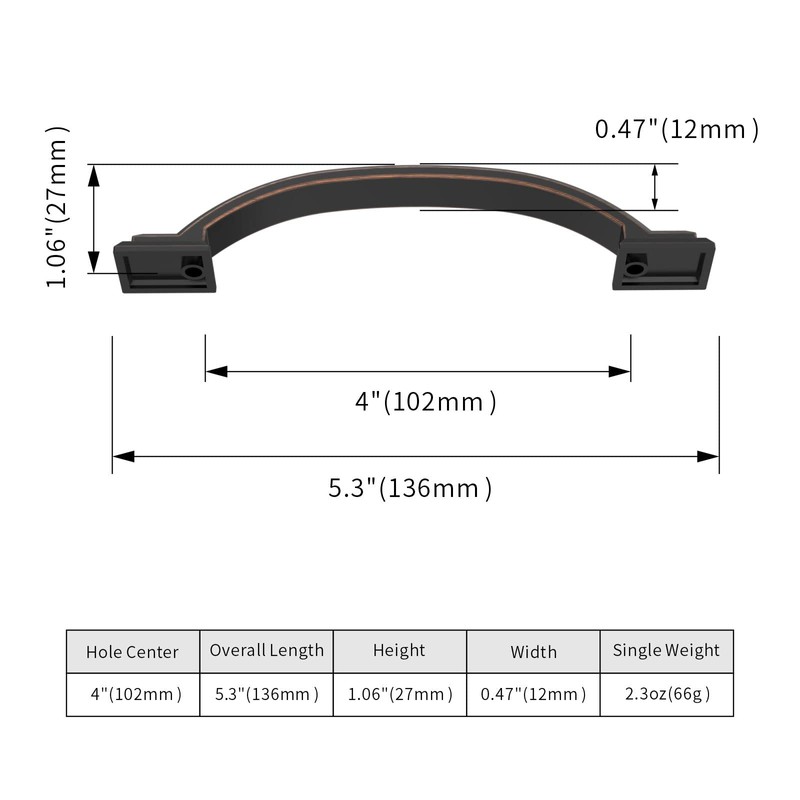 AOOTOCH 10 Pack 4 inch Cabinet Pulls Oil Rubbed Bronze
