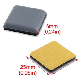 Piutouyar 12Pcs 1" Teflon Furniture Glides Pads, Self Stick Furniture Sliders Kits for Carpet Tile Hardwood Ground Protector, Square