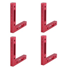 CNCYEAH 4 x 90 Degree Positioning Angle Clamp, Angle Tensioner 120 x 120 mm, Right Angle Positioning Ruler, Corner Clamping Angle Wooden Clamps for Boxes, Picture Frames, Shelf Cabinets