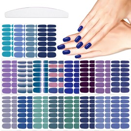 YECIRALA 20 Sheets 280 Pcs Blue Series Nail Polish Stickers for Women Nail Stickers Full Nail Wraps for Women Nails Gel Nail Stickers Stick On Nail Polish Strips Gel Polish Stickers Strips Kit