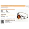 Sterling Silver and Baltic Honey Amber Celtic Knots Ring Size: