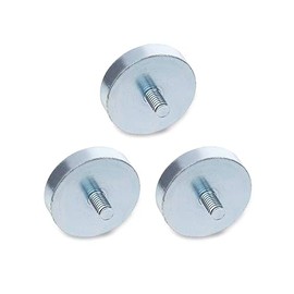 Ganter Standard Elements | Magnets with External Thread – GN 50.3 | Neodymium Iron Boron, Silver, GN 50.3-ND-16-M6