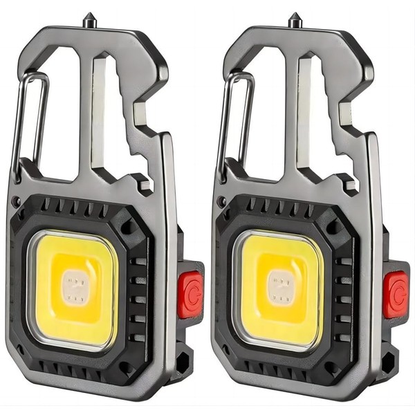 Cob Keychain Work Rechargeable Flashlight 6 Modes,4 in1 Screwdrivers 7in1