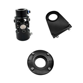 X-AVION Black Aluminum Steering Column 2-1/2'' Drop with Floor Mount Swivel, Fits 2'' & 2-1/4'' Steering Columns, Universal U-Joint Single Shaft