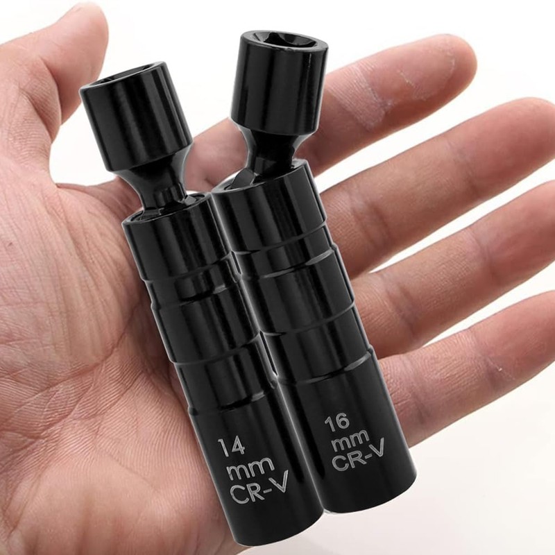 Yakamoz 2 Pieces Magnetic Spark Plug Socket Set, 14mm &