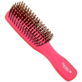 Giorgio GION2R Neon Red 6.25 inch Gentle Touch Detangler Hair Brush for Men Women & Kids. Soft Bristles for Sensitive Scalp. Wet and Dry for all Hair Types. Scalp Massager Brush Stimulate Hair Growth