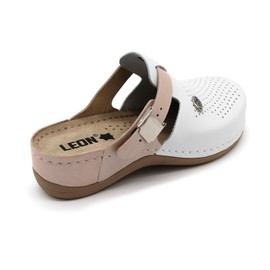 LEON 901 Comfort Shoes Leather Shoes Mules Slippers Clog Women, salmon