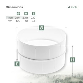Vent Systems 4" Inch - White - Male Fit Duct Pipe Connector - ABS Plastic - Hose Dryer Vent Coupler - Flexible Or Straight Duct Coupler - Ducting Connection 4 Inch