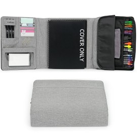 Kaitiaki Folio Cover Compatible with Rocketbook Spiral Notebook Built with a Large Capacity Removable Zipper Storage Pouch, Desktop Organizer Office, Home & School, Gray, Letter Size (8.5" x 11")