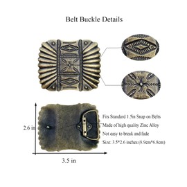 TOPACC Western Belt Buckle Bronze Cowboy Vintage Cowgirl Belt Buckle 1.5 in Novelty for Men Women