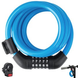 E Scooter Lock，Bike Lock 4 Feet Bike Locks Cable 5-Digit Bike Combination Lock Heavy Duty Anti Theft Bicycle Lock with Xiaomi M365/Pro2/Max/Ninebot/F Essential Scooter/Bicycle/Motor Lock