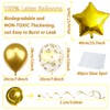 Recosis Gold Birthday Party Decorations, Happy Birthday Banner Paper Pompoms