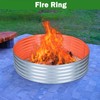 OUSHENG 5x5x1ft Round Galvanized Raised Garden Beds Outdoor, Steel Fire
