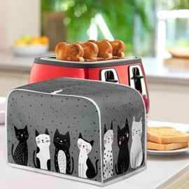 Rerteryuro Cat Toaster Cover 2 Slice Dust-proof Small Appliance Covers for Kitchen Counter Decoration Toaster Covers Accessories Protection