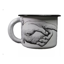 Esmalte Morillas Taza En Peltre Con Diseño De Mano Con Mosca