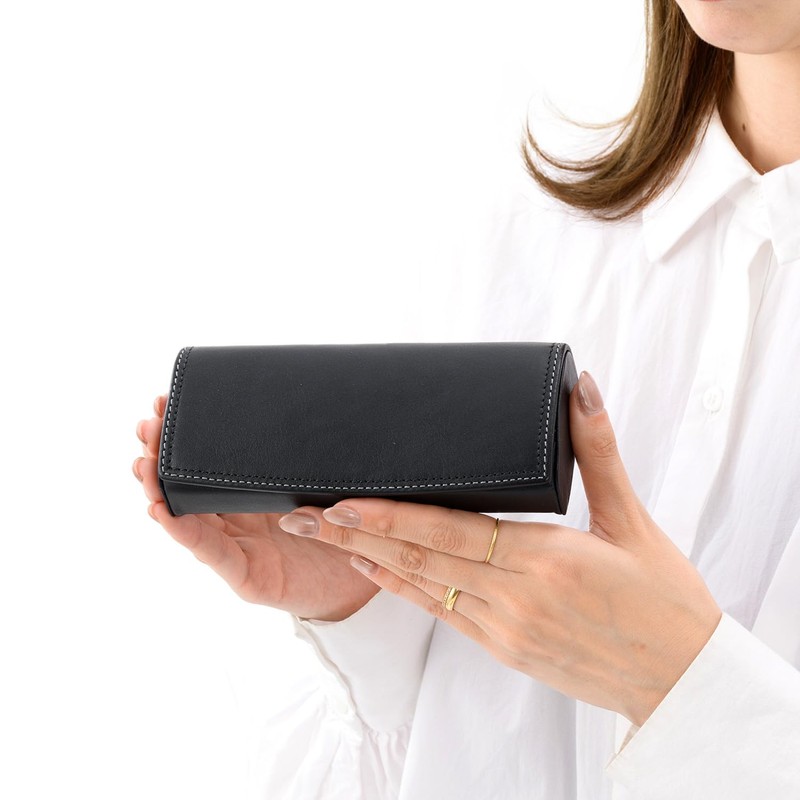 Miragro SL-CD-284 Kip Leather Double Stitched Eyeglass Case (Glasses Case,