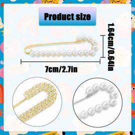 TEAONE Rhinestone Pearl Pin, 4 PCS Elegant Brooch Pins for Dress, Hat, Shawl (2 Styles)