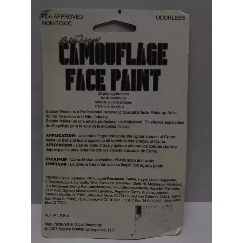 Falcon.1 Maquillaje Betún Militar Paintball Camuflaje Gotcha Caza
