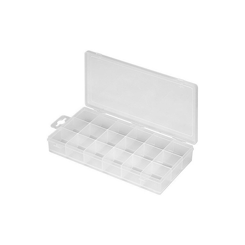 Plastikleerbox mit 18 Fächern - 3 Stück
