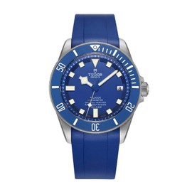 CRAFTER BLUE TD02 Watch Strap with Round Lug Quick Release Soft Rubber Band Replacement for Tudor Pelagos 25600TB, 25600TN, 25610TNL(LHD) - Light Blue