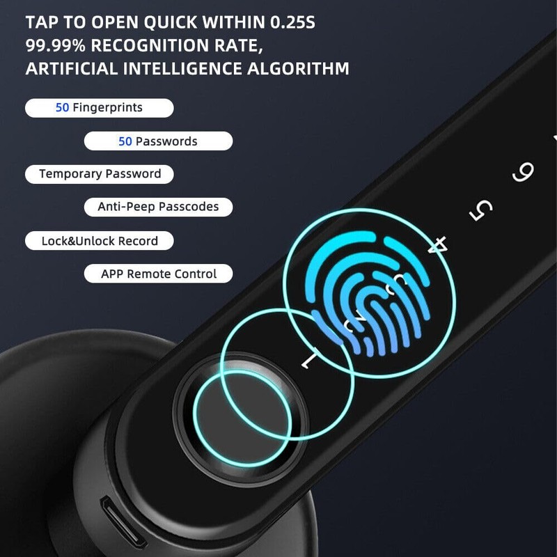 Xenocam Fingerprint Smart Door Lock with Keypad Handle for Home,