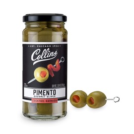 Collins Colossal Martini Pimento Olives | Premium Garnish for Cocktails, Martinis, and Salads, Snack Trays, Charcuterie, Cheese Plates, Condiment Olives 10oz