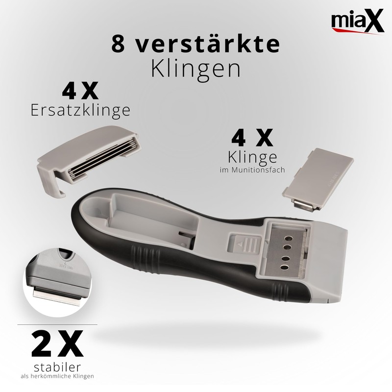 miaX Premium Ceramic Hob Scraper 2.0 - Innovative Automatic Blade
