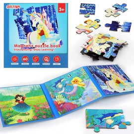 Magnetic Puzzle for Toddlers 3-5 Girls 60 Pieces Travel Magnetic Puzzles for Kids Age 4-6 Airplane Car Road Trip Activities Games Toys 3 4 5 6 7 8 Years Old Girls and Boys Gift