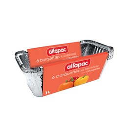 Alfaac 6 x Aluminium Bowls 1 Litre Deep with Lid