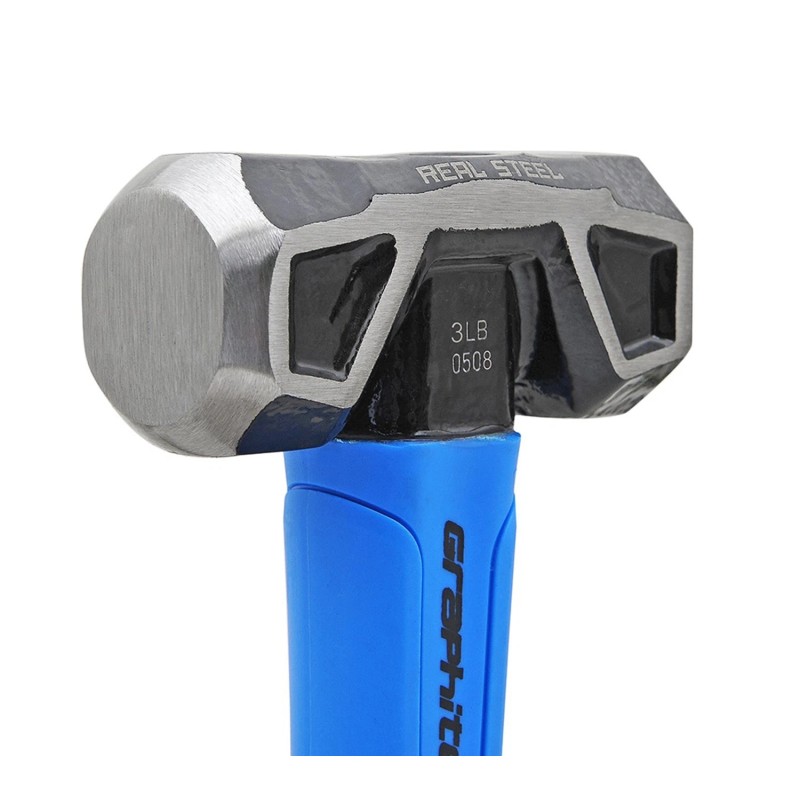 Real Steel Sledge Hammer, 3Lb Drilling Club Hammer For Striking