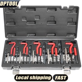 DPTOOL 131PCS Helicoil Type Thread Repair Kit rethread Stripped Metric M5 M6 M8 M10 M12