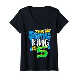 Womens for Boys Age 5 Year Old Crafts Kid Slime Lover Cool Slime V-Neck T-Shirt