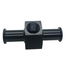3/8 Inline Barb Fuel Pressure Gauge Hose Adapter with 1/8" NPT Port Fitting Billet Aluminum Black