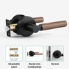 YAGU Wooden Round Passage Lever Door Handle Non-Locking Lever Set