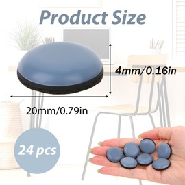 Möbelgleiter, 24 Stück, 22 mm, Teflongleiter, selbstklebend, Gleiter, Möbelgleiter, schwere Möbelgleiter, für Stuhlbeine, Sofa, Büro, Tisch, rund