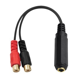 Poyiccot RCA to 1/4 inch Cable, 1/4 inch to RCA Female Cable, 6.35mm 1/4 inch TRS Stereo Audio Jack Female to 2 RCA Female Plug Y Splitter Adapter 6.35mm to 2RCA Cable, 7.8inch/20cm