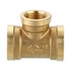 QUARKZMAN Brass Tee Pipe Fitting, 3/4" x 1/2" x 3/4"