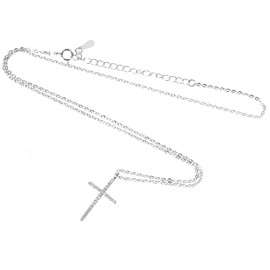 Healeved Rhinestone Cross Pendant Necklace for Women Stylish Charm Chain Necklace Minimalist Design for Casual and Formal Occasions Comfortable Cupronickel Material Unique Fashion Accessory