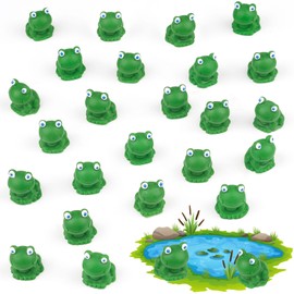 Tikplus Mini Resin Frog Figures, Pack of 30 Mini Frogs Garden Decoration, Small Frogs for Fairy Garden, Miniature Moss Landscape, Green Frog Figures, DIY Ornaments, Resin for Home Decoration