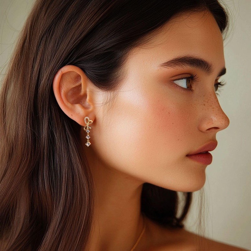 Earrings for Women 14K Gold Plated CZ Drop Dangle Earrings